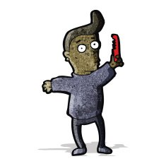 cartoon man combing hair