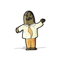 cartoon waving man with mustache