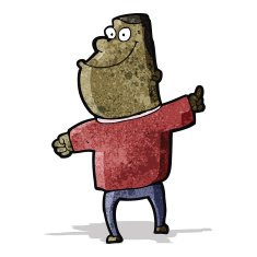 cartoon pointing fat man