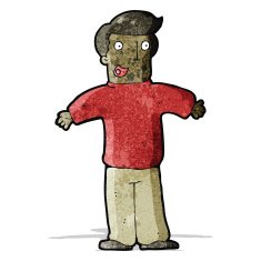 cartoon man with no worries