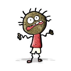 cartoon nervous doodle man N2