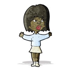 cartoon woman making choice N4