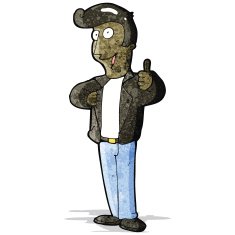 cartoon man in leather jacket