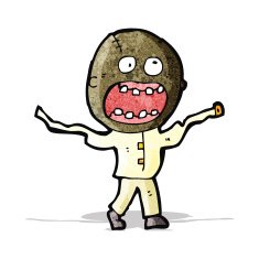 cartoon mad man in straight jacket
