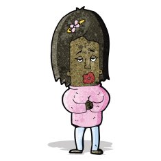 cartoon anxious woman
