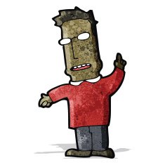 cartoon clever man with ideas