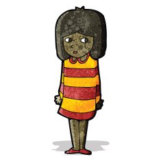 cartoon nervous girl