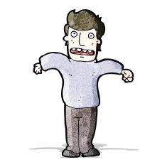 Cartoon Man Shrugging Shoulders N11