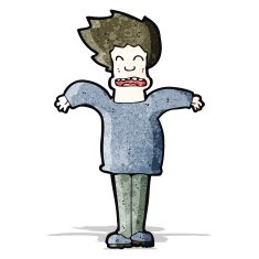 Cartoon Man Shrugging Shoulders N12