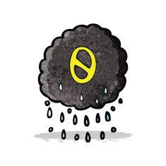 cartoon raincloud with number zero