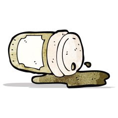 spilled take out coffee cartoon N2