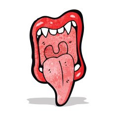 cartoon halloween mouth sticking out tongue
