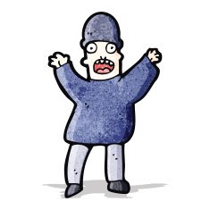 cartoon frightened man N7