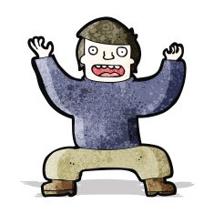 cartoon squatting man N2