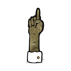pointing hand cartoon symbol