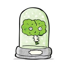 cartoon brain in jar N4