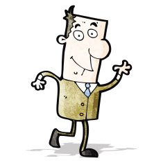 cartoon waving man N14