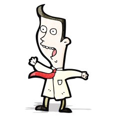 carton excited businessman