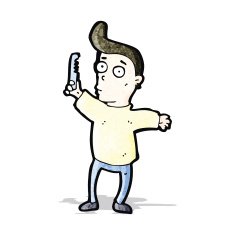 cartoon man combing hair N2