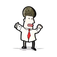 cartoon office guy with big hair