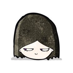cartoon suspicious girl