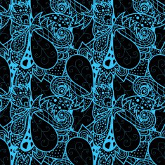 Seamless abstract hand-drawn waves pattern