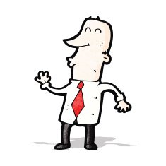 cartoon dancing office man