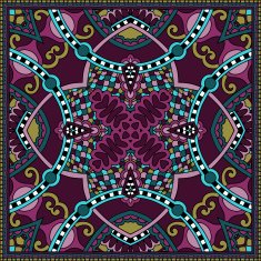 Traditional ornamental floral paisley bandanna You can use this N4