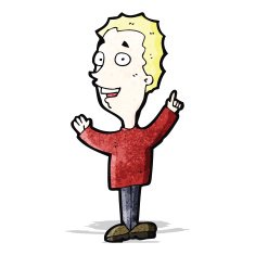 cartoon man with idea N18