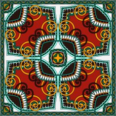 Traditional ornamental floral paisley bandanna You can use this N6