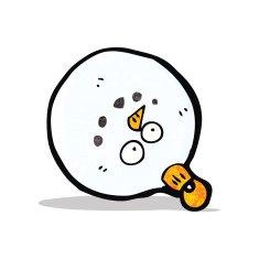 cartoon snowman face bauble N4