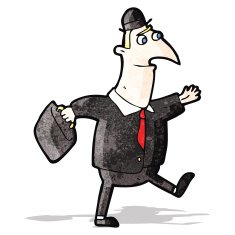 cartoon man walking to work N2