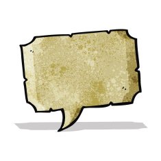 cartoon old paper speech bubble
