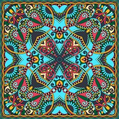 Traditional ornamental floral paisley bandanna You can use this N15