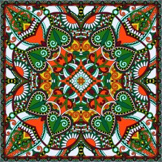 Traditional ornamental floral paisley bandanna You can use this N17