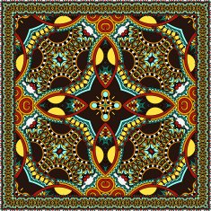 Traditional ornamental floral paisley bandanna You can use this N25