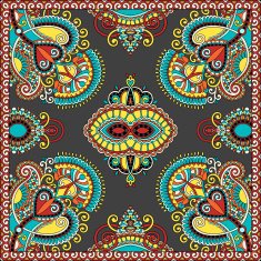 Traditional ornamental floral paisley bandanna You can use this N29