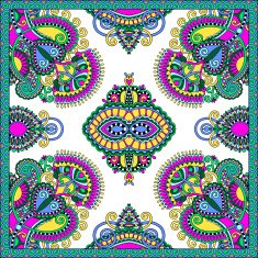 Traditional ornamental floral paisley bandanna You can use this N31
