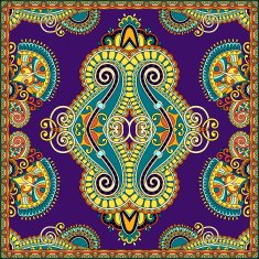 Traditional ornamental floral paisley bandanna You can use this N37
