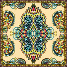 Traditional ornamental floral paisley bandanna You can use this N38