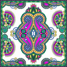 Traditional ornamental floral paisley bandanna You can use this N40
