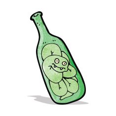 cartoon snake in bottle