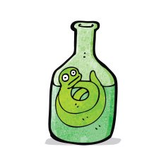 cartoon snake in bottle N2