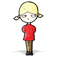 cartoon annoyed blond girl