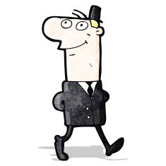cartoon businessman walking to work N6