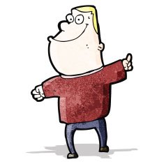 cartoon pointing man N16