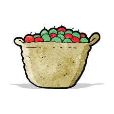 cartoon basket of apples