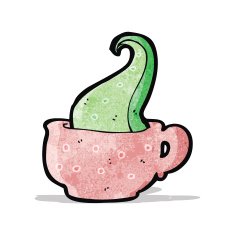 cartoon tentacle in teacup