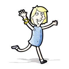 cartoon excited woman N3