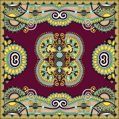 Traditional ornamental floral paisley bandanna You can use this N43